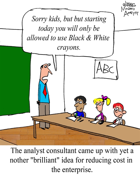 Humor - Cartoon: Analyst's Cost Saving Idea